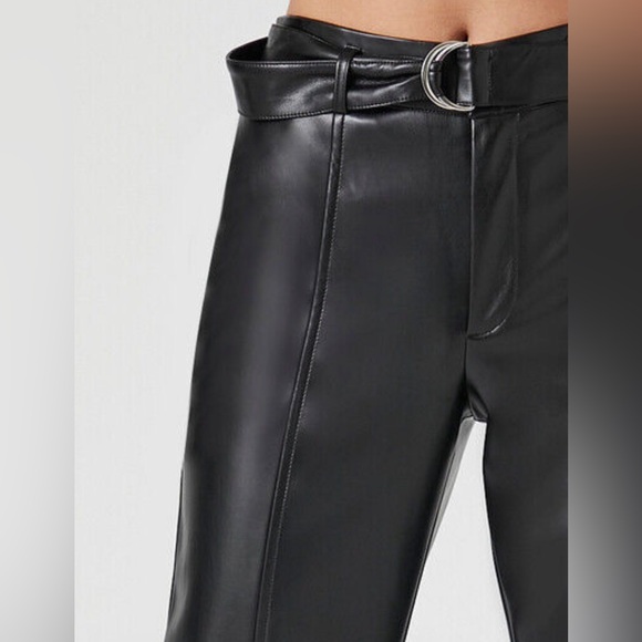 Forever 21 Faux Leather Belted Trouser Pants Size XL - Picture 4 of 8